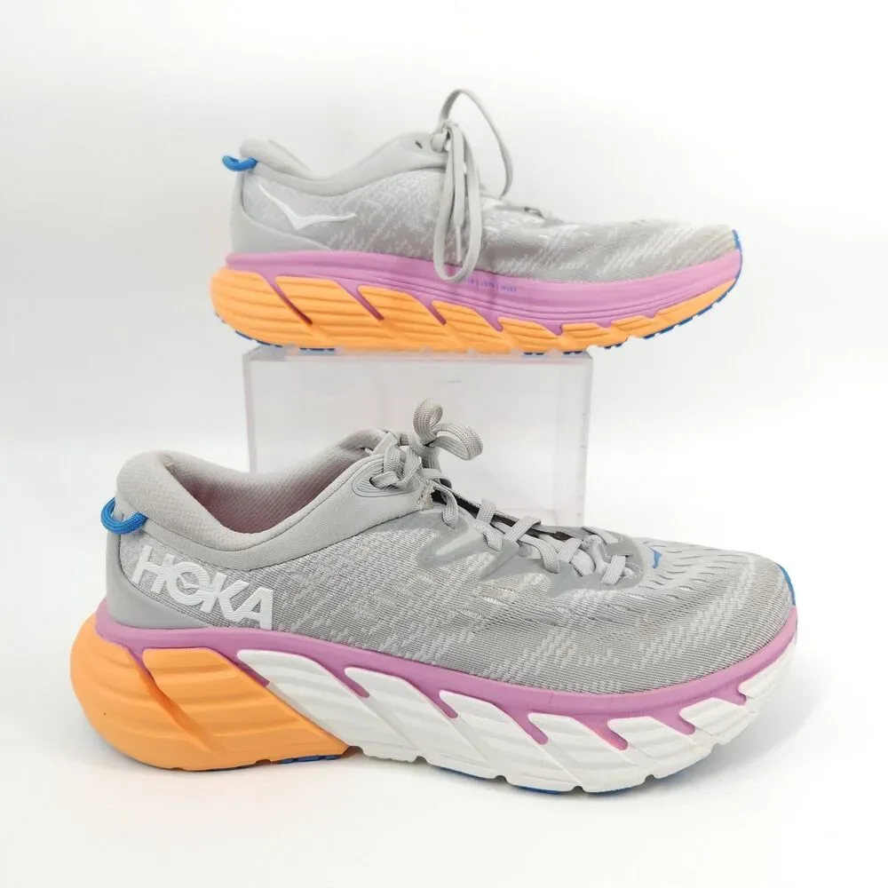 Hoka One One Gaviota 4 Shoes Womens Size 10.5 Gray Pink Athletic Running